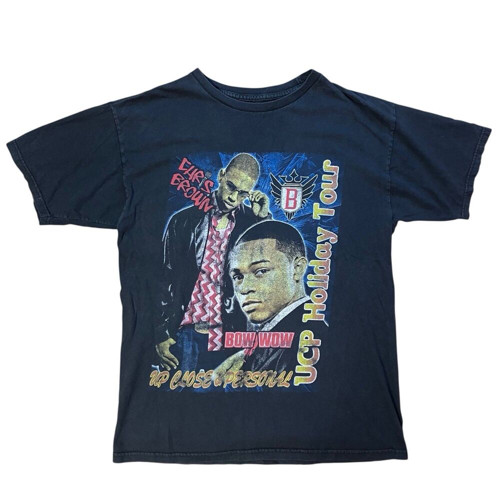 Vintage Chris Brown Bow Wow Concert Tee Womens Small Y2K Hip Hop Rap Shirt